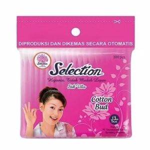 Cotton Buds Pembersih Makeup 100pcs Free Box / Cotton Bud Pembersih Telinga Premium MLH  V01