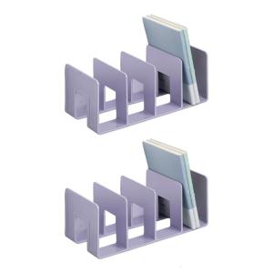 2 miếng Acrylic bookend cho kệ 4 phần chặn sách máy tính để bàn cuốn sách tổ chức cuốn sách stoppers Tạp Chí đứng 32x144x13cm