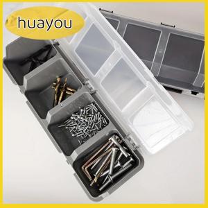huayou กล่องจัดระเบียบหลายช่อง1ชิ้นสำหรับสกรูและชิ้นส่วนขนาดเล็ก-ฮาร์ดแวร์พลาสติกทนทานและกล่องเก็บเครื่องประดับ