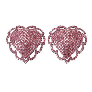 Womens Heart Rhinestones Nipple Covers Reusable Adhesive Pasties Raves Party Breast Petals Sticky Bras Nipple Stickers