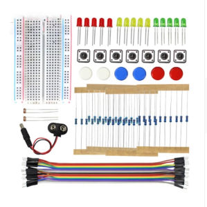 830 Breadboard Set Electronic Component Basic Starter Kit with Breadboard Cable Resistor Capacitor LED Potentiometer