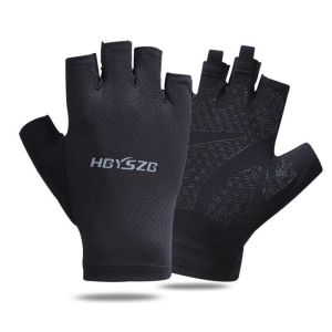 GOXBERK Windproof Breathable Bike Gloves Sun Protection Silicone Fingerless Half Finger Gloves Cycling Gloves Fitness Gloves Touch Screen Glove