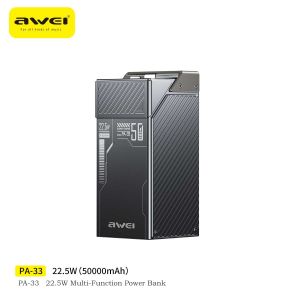 AWEI PA-32 30000mAh / PA-33 50000mAh Large Capacity 22.5W Fast Charge Powerbank