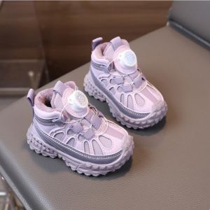 Winter new baby walking shoes warm dad shoes boys sports shoes rotating buckle leather surface girls casual running shoes16-26