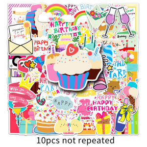 50pcs Happy Birthday Stickers for Gift Wrapping Decoration Envelope Sealing Label Kids Toys Stationery Stickers