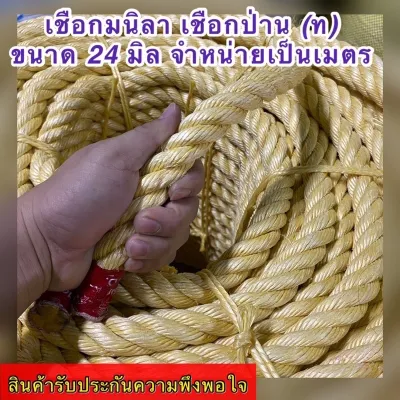 เชือกมนิลา เชือกป่าน (ท) เกรด A ทำจากใยสังเคราะห์ จำหน่ายปลีกเป็นเมตร (ราคาต่อ 1 เมตร) มีขนาดให้เลือก 2024 มิล สินค้าอยู่ในตัวเลือก