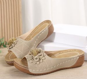 Plus Size WomenS Shoes 2025 Summer New Wedge Heel Peep-Toe Roman Sandals