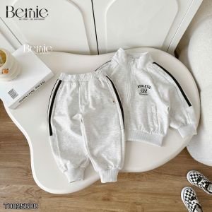 Set bộ thể thao khóa kéo cổ đứng kèm quần bo chun Athletic bé trai bé gái 1đến 7tuổi BERNIE T0825B08