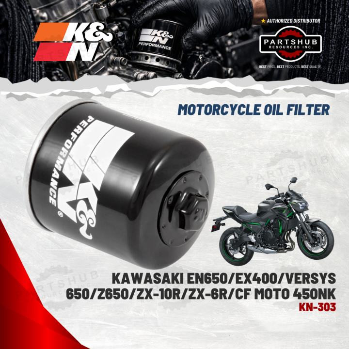 K&N OIL FILTER KN-303 (KAWASAKI EN650/EX400/VERSYS 650/Z650/ZX-10R