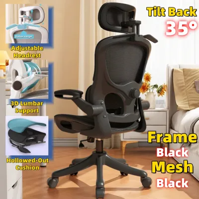 [SG Ready Stocks] PRO Ergonomic Full Mesh Chair – Lumbar/Headrest/Armrest Support – Adjustable Height & Recline – Home & Office Use