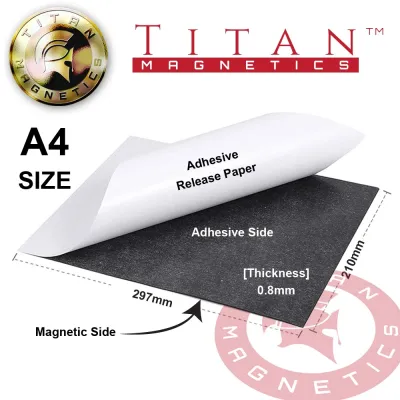 A4 Size Adhesive Magnetic Sheet 0.8mm Thick 1 pcs DIY Fridge Magnet Flexible Magnetic Sheet with Adhesive