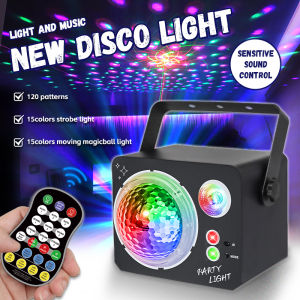 Party Lights Dj Disco Lights Disco Ball Stage Strobe Lights LED Light Projector Sound Activated with Remote Control for Parties Xmas Club Bar Gift Birthday Rave Christmas Home Room