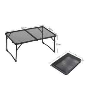 โต๊ะแคมป์ปิ้ง โต๊ะตะแกรงสำหรับแคมป์ปิ้ง ปิ้งย่าง แคมป์ ปรับความสูงได้ การออกแบบตาข่าย ี น้ำหนักเบาพกพาสะดว