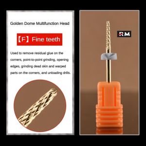 Golden Manicure Tungsten Steel Polishing Head Flat Head Conical Manicure Grinding Head 2.35 Manicure Machine Drill Bit Accessories Quickly Remove Nail Gel Phototherapy Gel Durable
