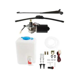 12V Motor Power Washer Motor Kit Includes Adjustable Sprayer Washer Bottle 90° Coverage For Utility Vehicle Windshields