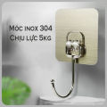 Móc thép dán tường, móc dán tường inox chịu lực 5kg, miếng dán tráng bạc siêu dính, móc dán chịu lực loại tốt, móc treo đồ 1 chân siêu chắc. 