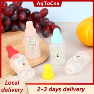 [COD] AqToCna Ship within 24 hours 4Pcs set Mini Sauce Bottle Ketchup Honey Salad Containers Bottles Portable Sauce Jars Storage Lunch Box Dressing Dispensers