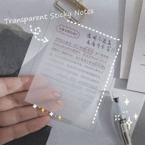 GIORGIONE Creative 50 Sheets Office School Supplies Self Adhesive Stationery Sticker Transparent Sticky Notes Daily To Do List PET Memo Pad Planner Sticker