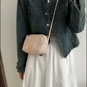 Straw Messenger Bags for Women Travel Tote Crossbody Bag Woven Summer Shoulder Bag Handbag Phone Pouch