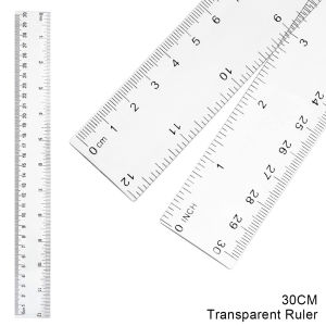 12inch Ruler Transparent ruler wooden ruler steel ruler Measuring Tool School supplies HEIM