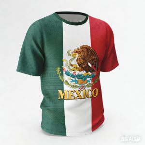 [Local Stock] VCC Mexico Eagle Print Mens T-Shirts Hip Hop Trend Street Tops Fashion Mexico National Flag Pattern Short Sleeve Summer Casual Tees