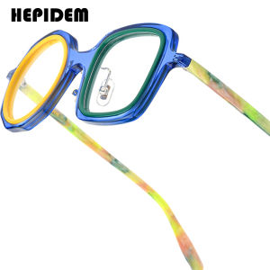 HEPIDEM Acetate Glasses Frame Women Big Size Round Eyeglasses Men Japanese Handmade Spectacles Vintage Retro Thin High Quality Optical Eyewear 9356