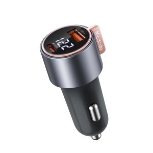 Mcdodo Car Charger PD 75W Fast Charging Dual-Port USB-C and USB-A with Digital Display CC-3690