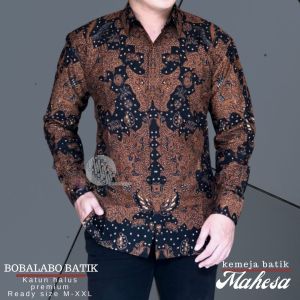 Baju Kemeja Pria Lengan Panjang | Hem Cowok Lapis Furing | Batik Katun Laki-Laki Dewasa Reguler