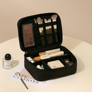 【SG STOCK】Oxford Cloth Toiletry & Makeup Bag | Divided Beauty Organizer | Portable Carry-on Tote