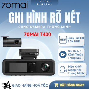 Camera Hành Trình 70mai T400 Ghi Hình 2.5K HDR 3 Kênh Trước Sau Và Trong Xe Giám Sát Đỗ Xe 24H Bảo Hành 24 Tháng
