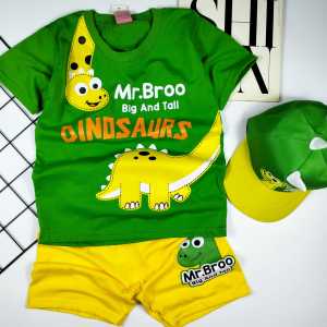 IDC SETELAN ANAK DINOSAURUS TERBARU DAPAT TOPI USIA 1-10 TAHUN BISA TAMBAH TOPI