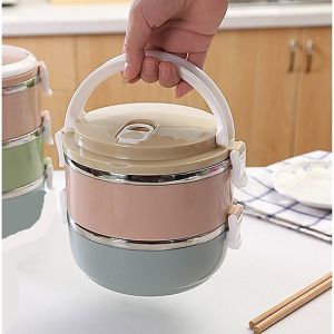 Hộp đựng cơm giữ nhiệt 2 ngăn/hộp đựng cơm giữ nhiệt inox giá rẻ - Hộp cơmhộp đựng cơm văn phòng giữ nhiệt 2 tầng inox