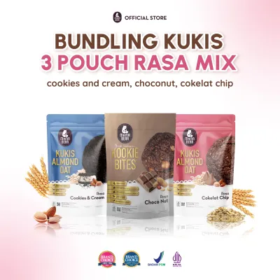 MamaBear Special Bundle Kukis Almond Oat Cookies & Cream + Choco Nut + Cokelat Chip [3 PCS] Camilan Kaya Nutrisi untuk Ibu Menyusui Halal BPOM