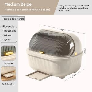 Lunn   New product promotion   Bowl and dish rack with lid drainage storage rack kitchen plastic tableware drying rack 碗筷盒