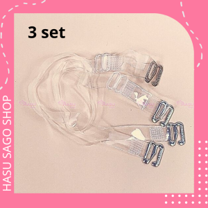 Set 2 dây áo ngực trong suốt dây áo lót sợi bún sợi phở bằng nhựa dẻo dai chốt kim loại siêu bền