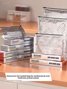 Leakproof Zip Lock Bags Reusable Aluminum Foil Stand Up Pouch Freezer Safe Fresh Keeping Bag