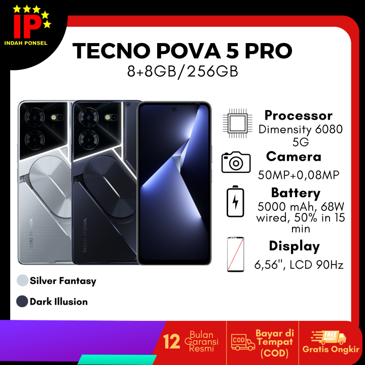 Pova 5 Pro 5G RAM 8GB/256GB & POVA 5 4G 8/256 Garansi Resmi Nasional ...