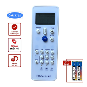Điều khiển điều hòa Carrier hàng tốt - REMOTE Điều khiển điều hòa Carrier hàng tốt - Đầu bấm Điều khiển điều hòa Carrier hàng tốt - tặng kèm pin