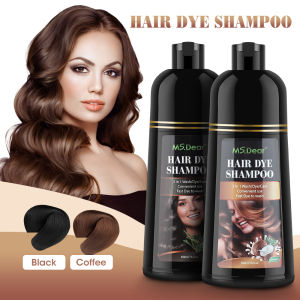 Hair Color Shampoo 500ml Black Hair Dye Organic Plant Hair Dye Cream Not Stimulating Not allergic Styling DIY Coloring Washing Dying Caring