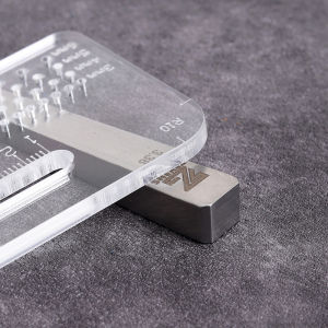 [Mariannes] 4mm Multi-functional Thickened Transparent Puller Acrylic Rounded Cutting Distance Ruler Hitting Auxiliary Manual Leather Tool