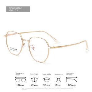 Lzgood Gọng titan mặt rộng Beta Gọng kính nữ 86604 phong cách Hàn Quốc retro tầm nhìn tầm cao số kính gọng Titan Nam