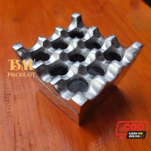Asbak Almunium Lubang 9 Silver Polished 1 pcs Asbak Rokok Asbak Hotel Asthray Holes