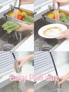 304 Stainless Steel Kitchen Faucet with 360° Swivel Pull-Out DesignFast shipping