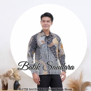Kemeja Batik Pria Kain Katun Lengan Panjang Jumbo Cendrawasih Taro Batik Saudara