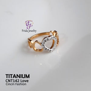 Cincin Love Titanium Mata Kasual Awet Anti Karat Bisa dipakai sehari-hari Model Lucu cnt142
