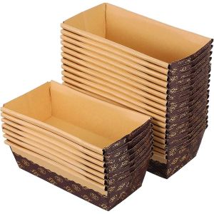 ZYJC MALL Bakery Wedding Baking Kraft Rectangle Cake Liner Paper Loaf Pans Toast Box Bread Tray