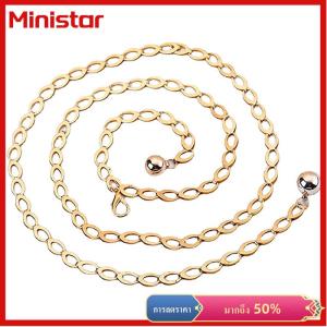 Ministar เข็มขัดแฟชั่นผู้หญิงเข็มขัดดีไซน์หรูหราเข็มขัดโซ่แกะสลักเป็นรูกลวงสีเงินย้อนยุคสำหรับผู้หญิงเข็มขัดโลหะทรงกลมหรูหราเข็มขัดผู้หญิง