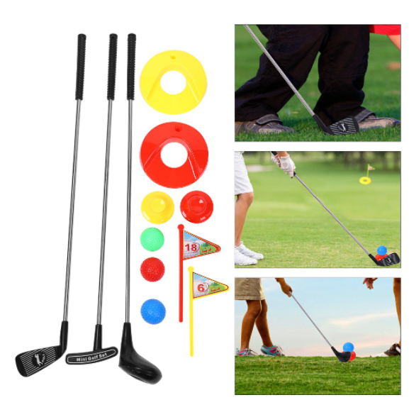 10pcs Kid's Toy Golf Clubs Set Outdoor Golf Toy Set Toddler Preschool