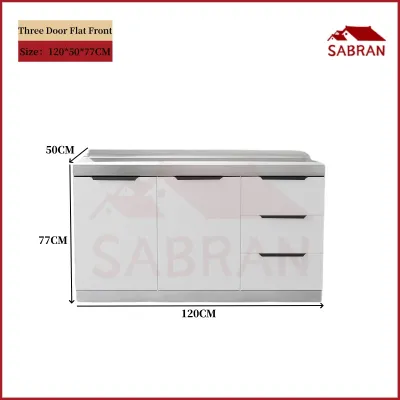 SABRAN Stainless Steel Kitchen Cabinet Full Set With Sink Drawers Storage Cabinet Gas Stove Cabinet