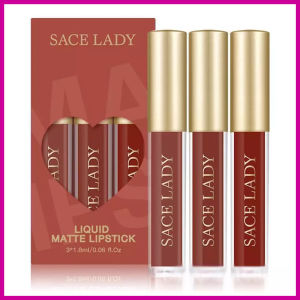 Ready Stock: SACE LADY Waterproof Liquid Lipstick Matte Nonstick Cup Lasting Lipstick 3pcs Set